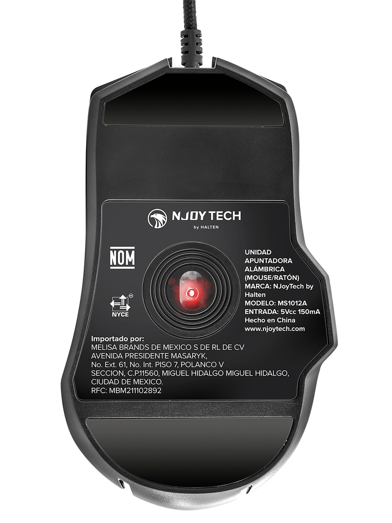 Mouse Gamer NjoyTech Ergonómico con Luces RGB-9