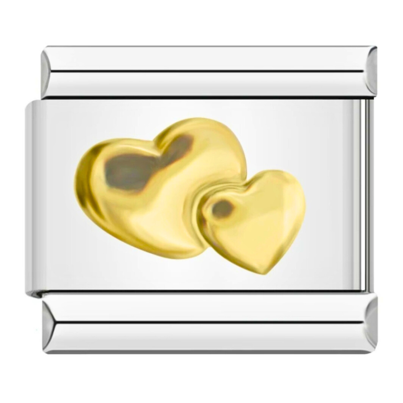 Charms Corazones Gold Pulsera Brazalete Italiano-0