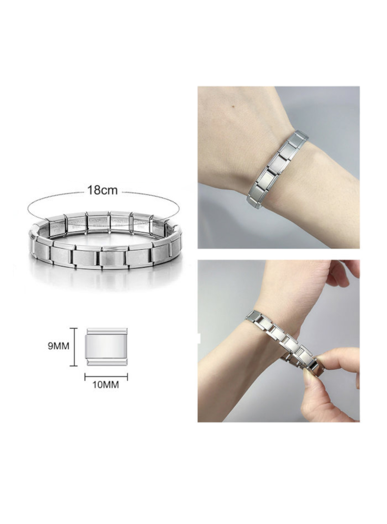 Brazalete, Pulsera Italiana Acero Inoxidable, Personalizable-1