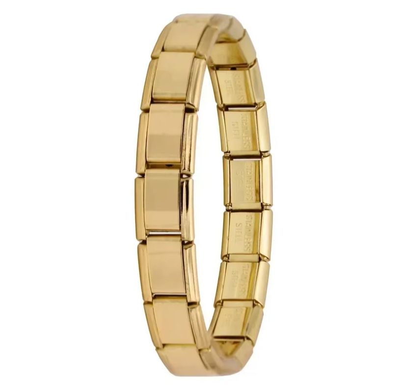 Brazalete Italiano Gold, Acero Inoxidable, Personalizable-0