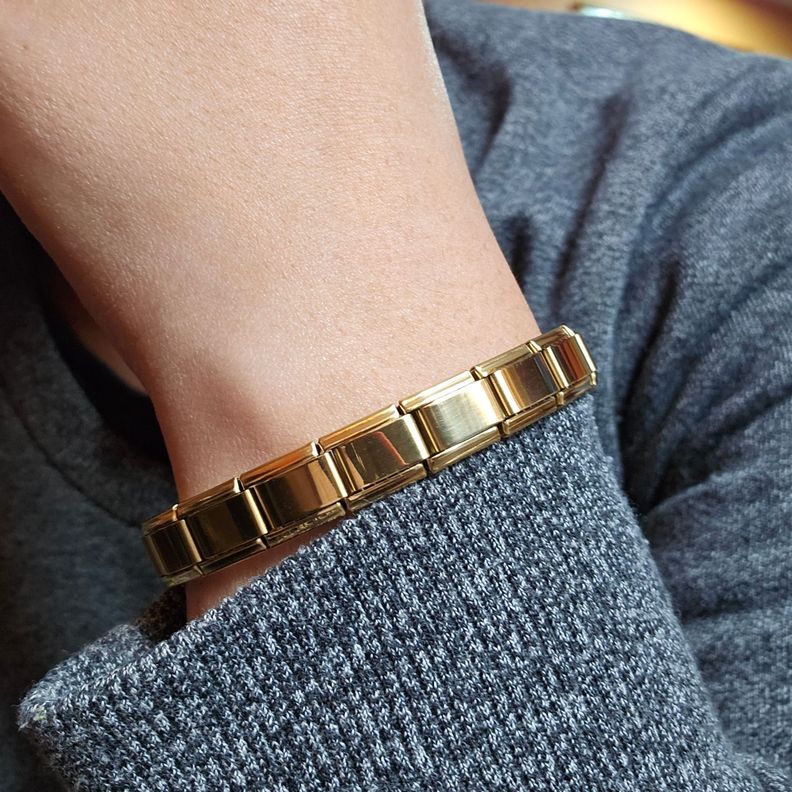 Brazalete Italiano Gold, Acero Inoxidable, Personalizable-1