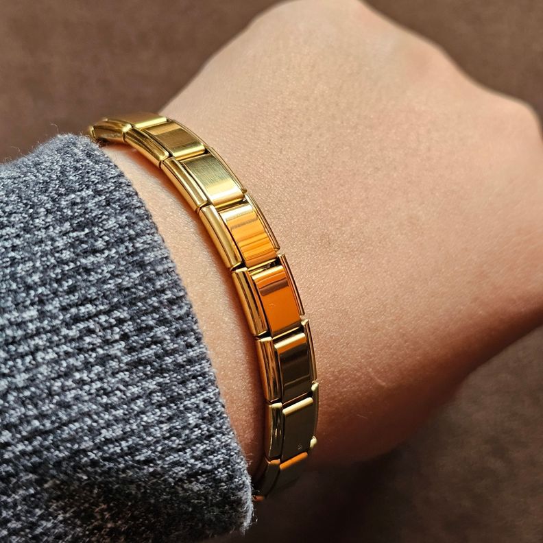 Brazalete Italiano Gold, Acero Inoxidable, Personalizable-2