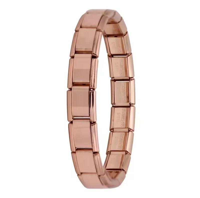 Brazalete Italiano, Rose, Acero Inoxidable, Personalizable-0
