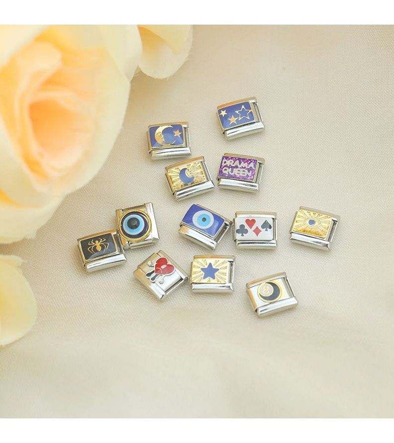 Charms Para Pulsera Brazalete Italiano, Ojo, Luna, estrellas-1