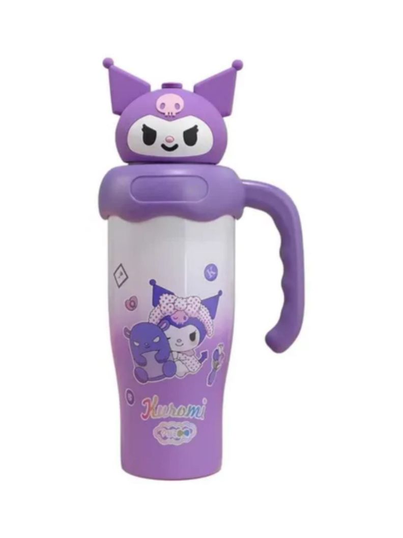 Termo Termico Kuromi con Tapa de Personaje 3D y Asa