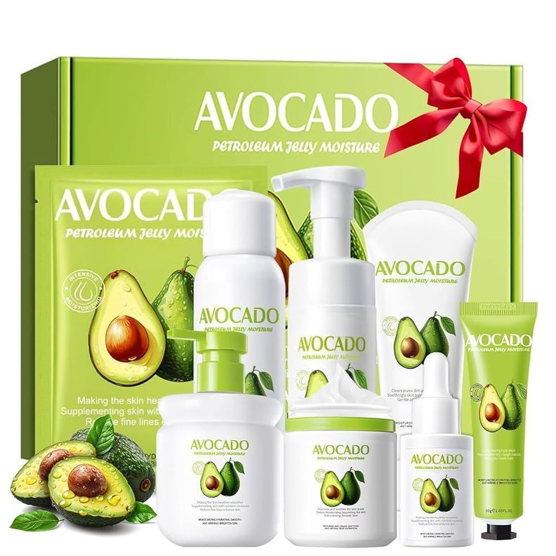 Set Skincare Cuidado De La Piel Con Aguacate Coreano 8 Piezas