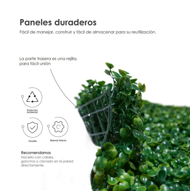 10 Piezas Follaje Artificial 40x60cm Verde Decoración Jardín-3
