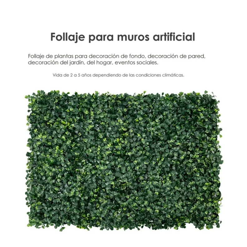 10 Piezas Follaje Artificial 40x60cm Verde Decoración Jardín-4