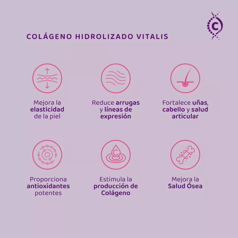 Colágeno Hidrolizado Vitalis, Suplemento Alimentario 360g Plan 30 días-1