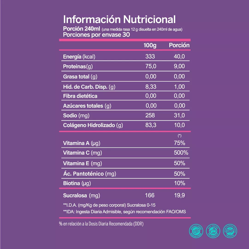 Colágeno Hidrolizado Vitalis, Suplemento Alimentario 360g Plan 30 días-2