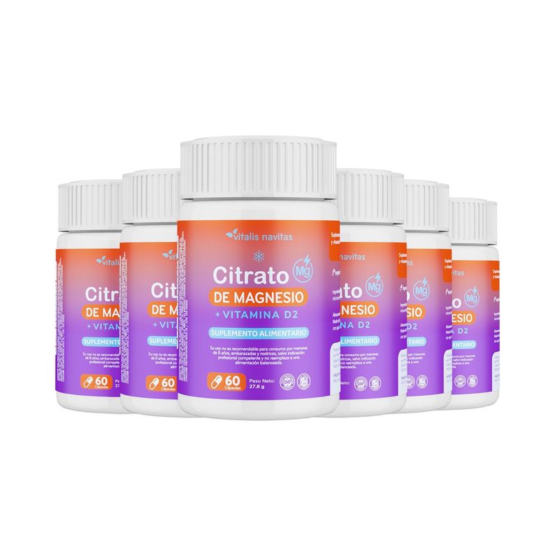 Citrato De Magnesio 360 Capsulas Vitalis Navitas