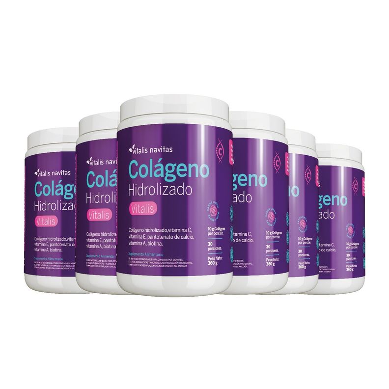 Colágeno Hidrolizado Vitalis, Suplemento Alimentario 360g Plan 180 días-0