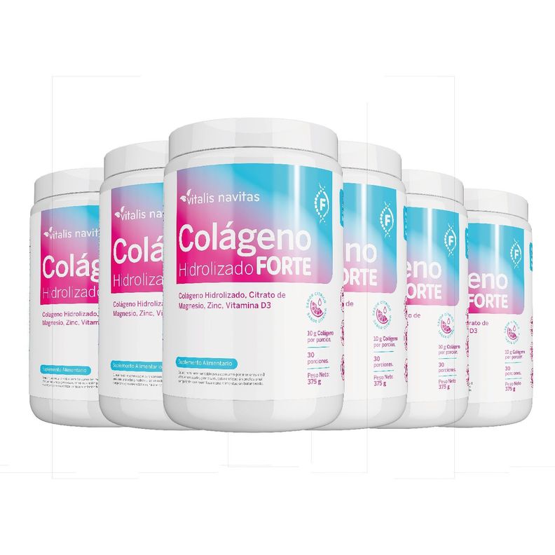 Colágeno Hidrolizado Forte, Suplemento Alimentario 375g Plan 180 días-0