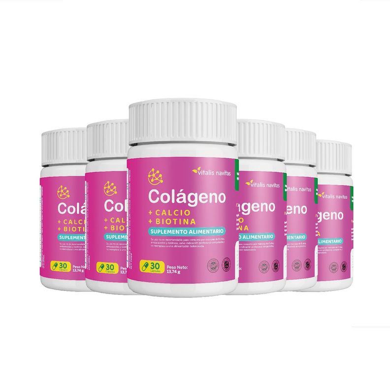 Colágeno+Calcio+Biotina, Suplemento Alimenticio 180 Cáps.-0