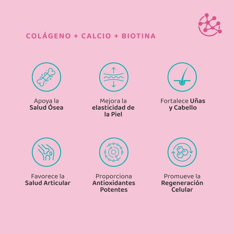 Colágeno+Calcio+Biotina, Suplemento Alimenticio 180 Cáps.-1