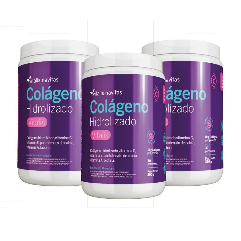 Colágeno Hidrolizado Vitalis Suplemento Alimentario 360g Plan 90 días-0