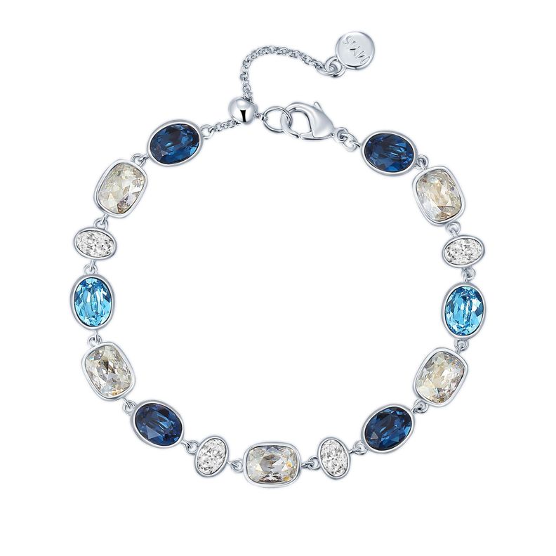Pulsera Festival Blue con cristales Swarovski bañada en rodio-0