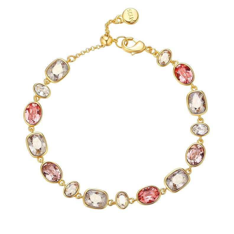 Pulsera Festival Rose con cristales Swarovski bañada en oro-0