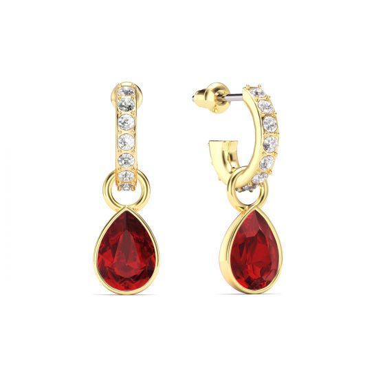 Aros colgantes Petite Teardrop con Cristales de Swarovski Rojo Escarlata-0