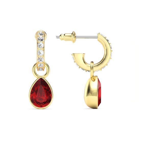 Aros colgantes Petite Teardrop con Cristales de Swarovski Rojo Escarlata-1