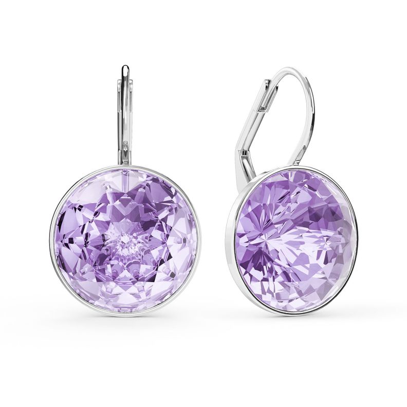 Aros Bella con cristal violeta de 14 mm en plata-0