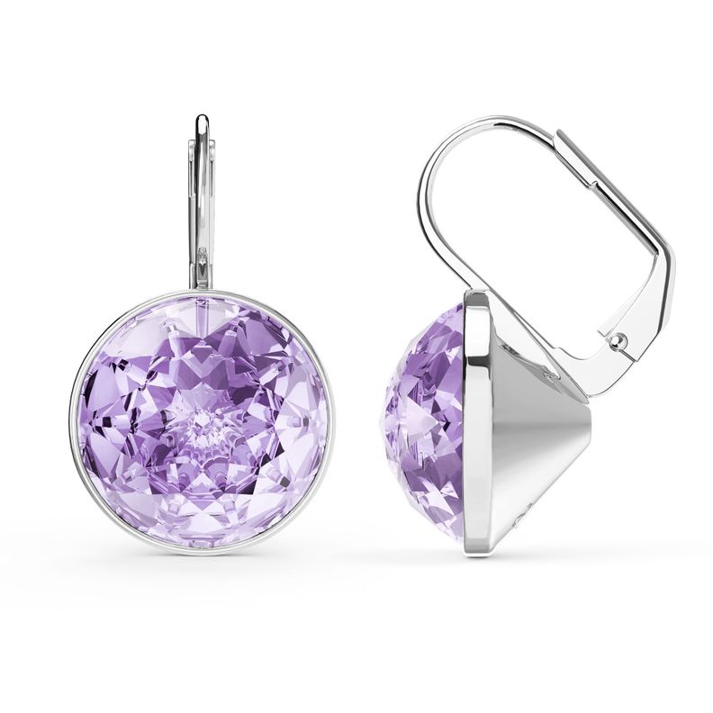 Aros Bella con cristal violeta de 14 mm en plata-1