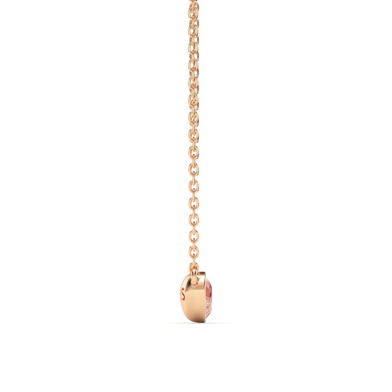Collar solitario con corazón pequeño de 7mm con Cristal Rosa vintage bañado en oro rosa-1