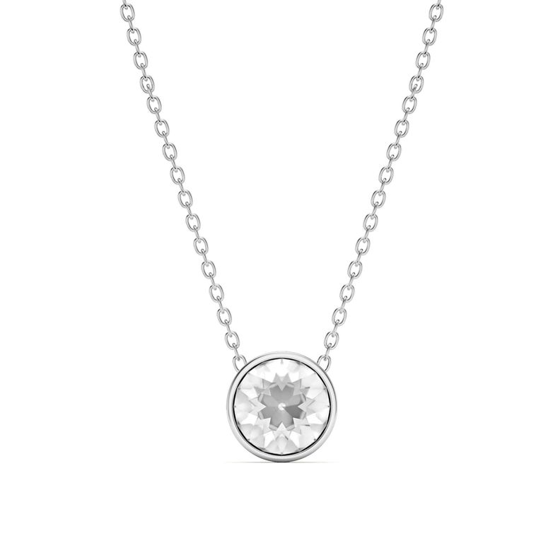 Collar Bella con cristal Swarovski transparente de 11mm en rodio-0