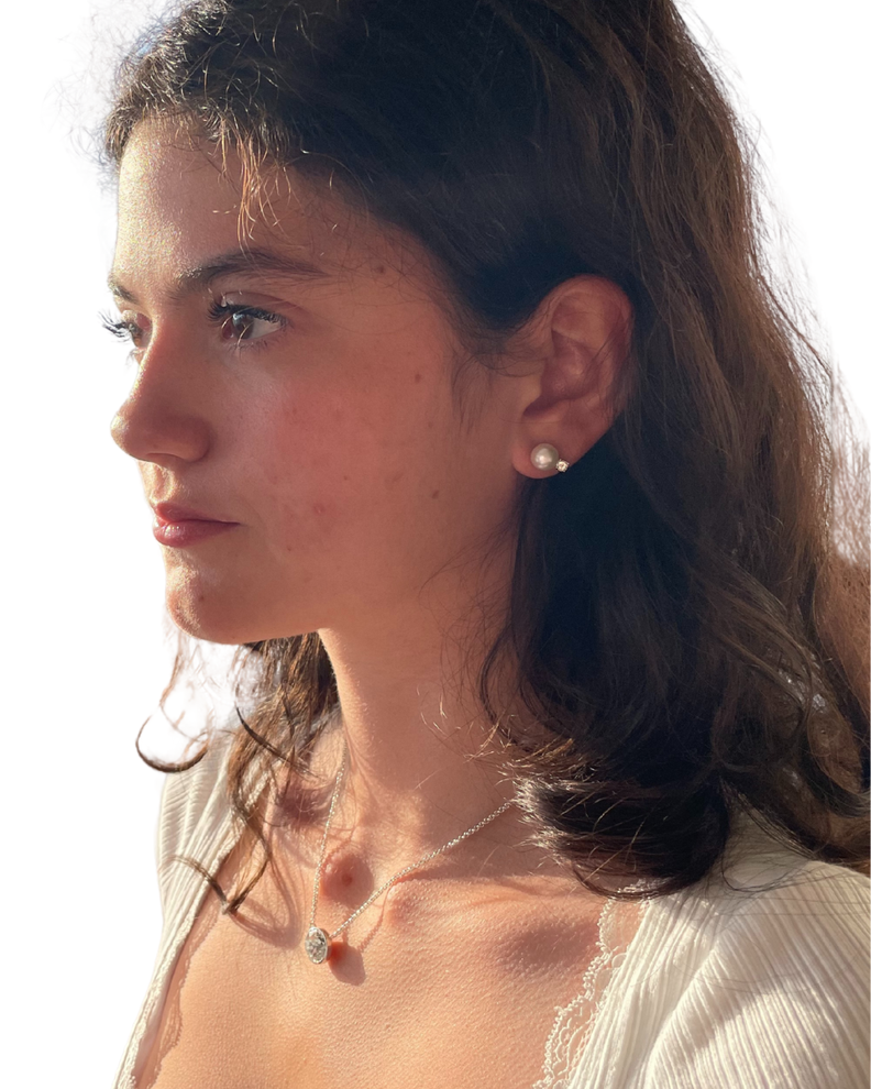 Collar Bella con cristal Swarovski transparente de 11mm en rodio-2