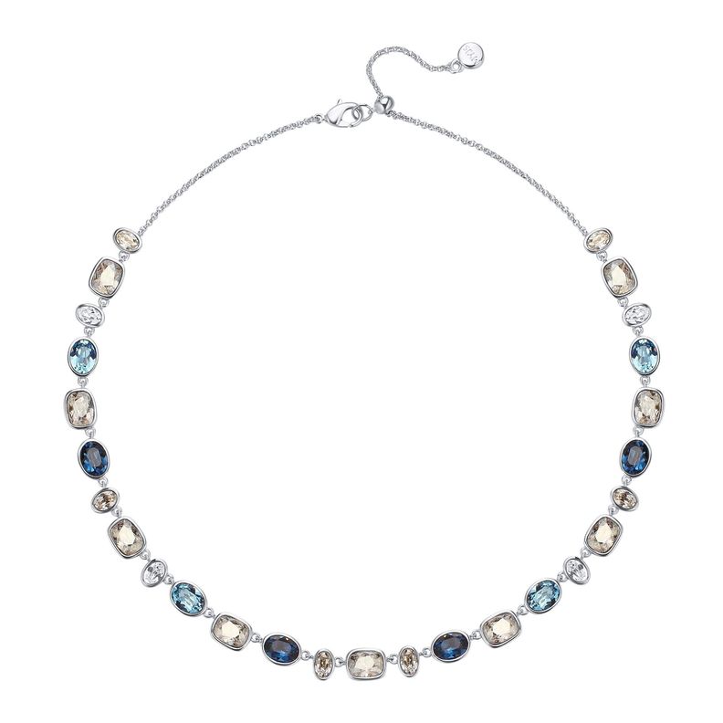 Collar Festival Blue con cristales Swarovski bañado en rodio-0