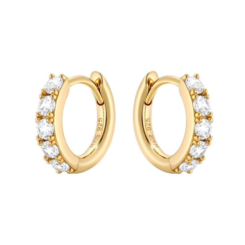 Argollas Eternity Bold de 12mm en plata de ley bañada en oro-0