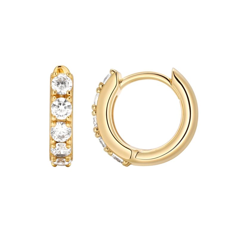Argollas Eternity Bold de 12mm en plata de ley bañada en oro-1