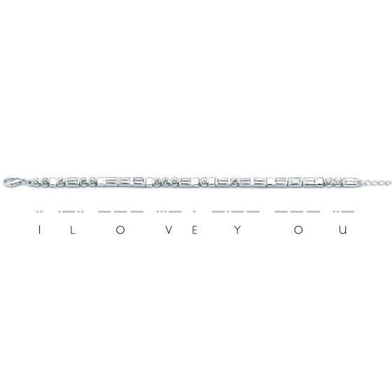 Pulsera Código Morse I Love You con cristal de Swarovski-1