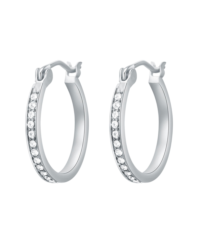 Argollas Eternity cerradas con cristal de Austria de 18mm EN PLATA-0
