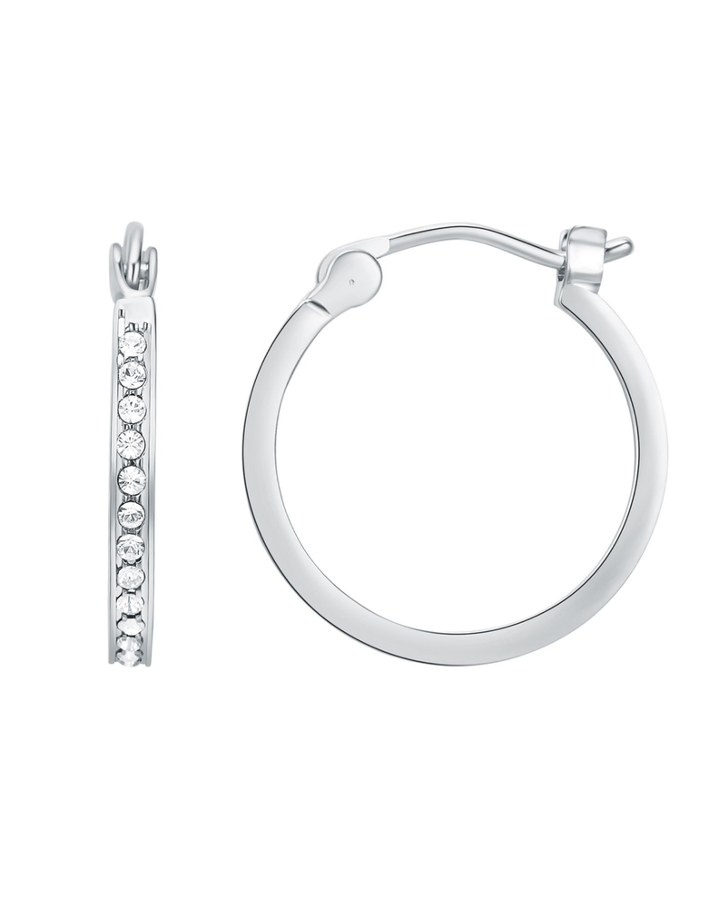 Argollas Eternity cerradas con cristal de Austria de 18mm EN PLATA-1