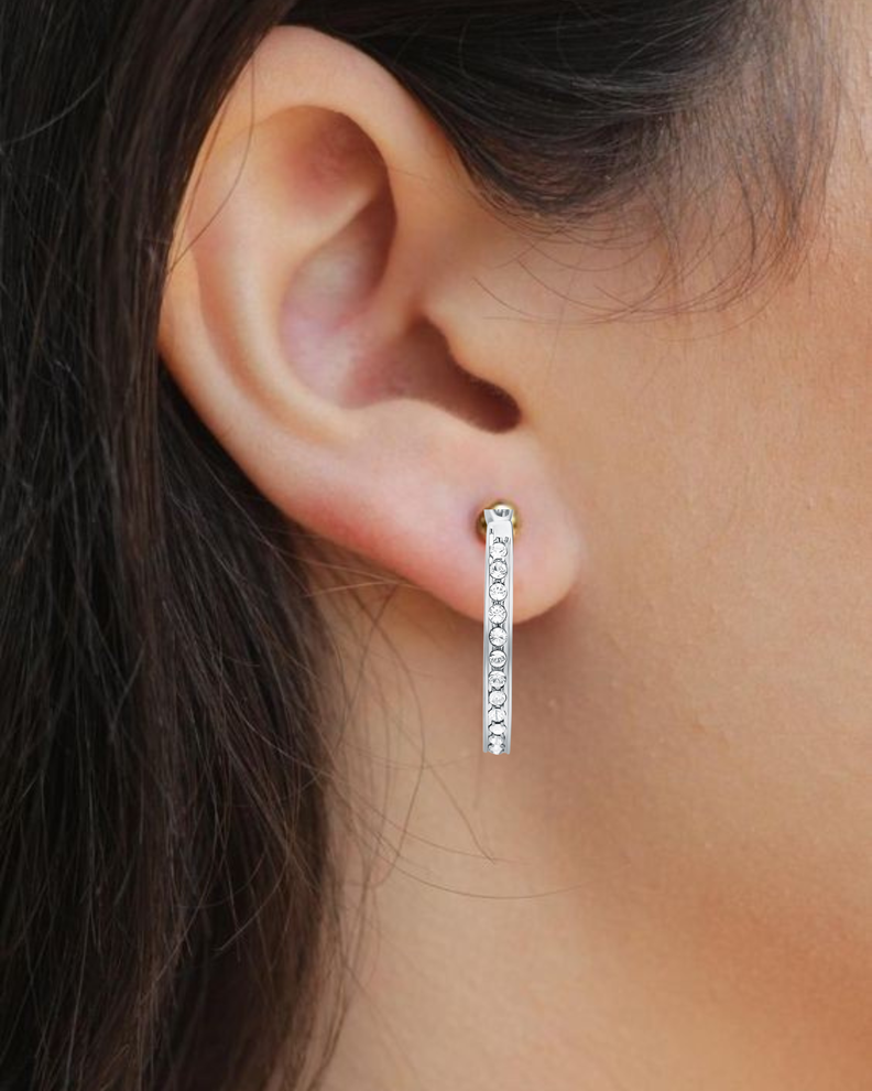Argollas Eternity cerradas con cristal de Austria de 18mm EN PLATA-3
