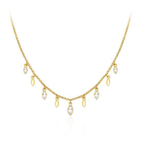 Collar Mayfly con Cristales de Swarovski dorado-0