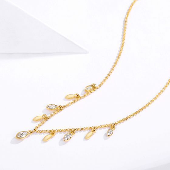 Collar Mayfly con Cristales de Swarovski dorado-1