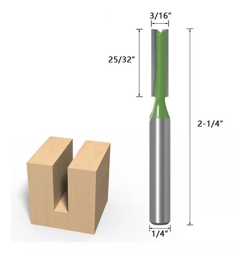 Fresa Madera Recta Vástago 1/4 7 unidades-2