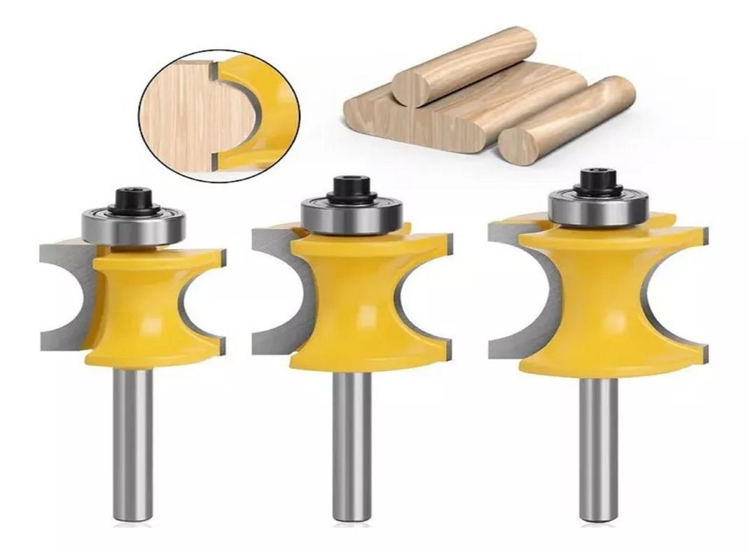 Fresa Madera Rodón Toma ¼ Set 3pcs-1