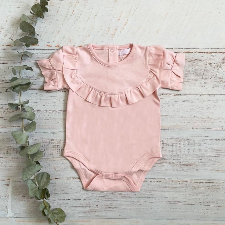 Body Bebe Niña Lucian Palo Rosa 100% Algodón Pima-1