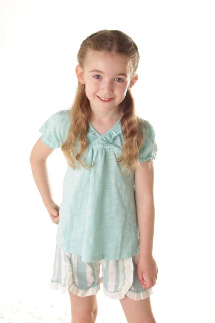 Blusa Niña Bebe M/C Maya Verde-2