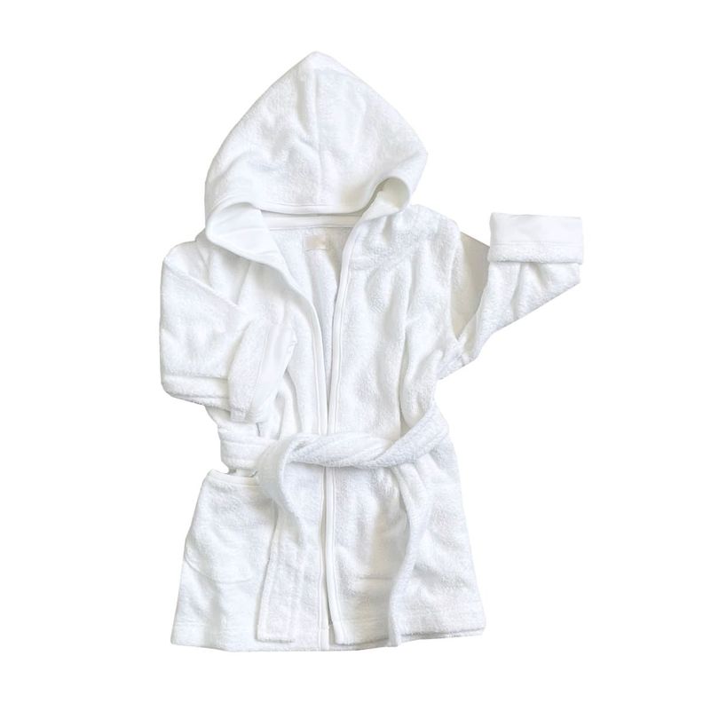 Bata de Baño Bebe Blanco con Capucha-0