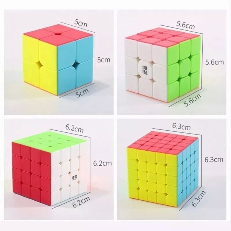 Set 4 Cubos Rubik Qiyi Uso Profesional. Lubricado.-0