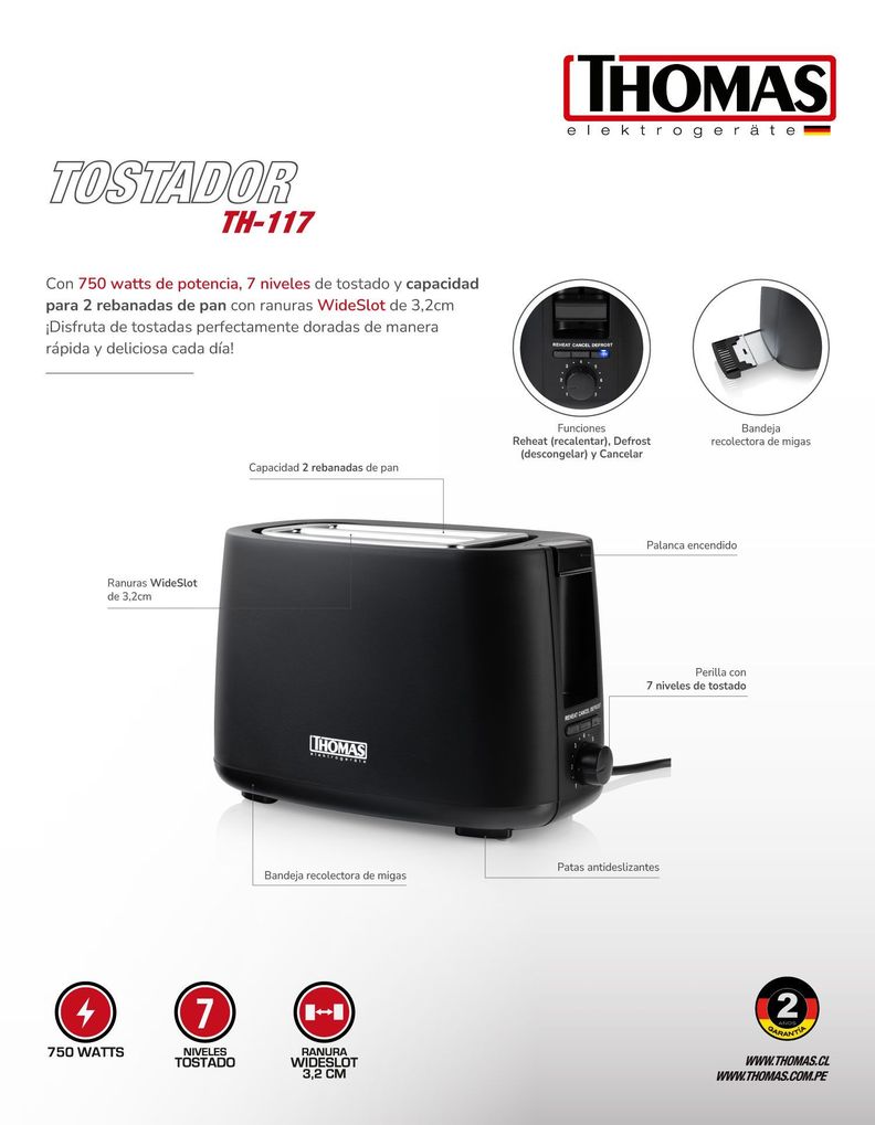 TOSTADOR THOMAS TH-117-3