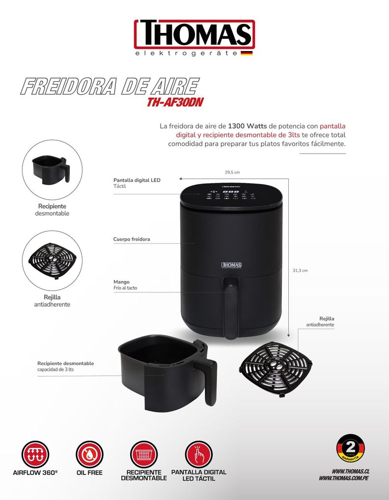 FREIDORA DE AIRE THOMAS TH-AF30DN-4