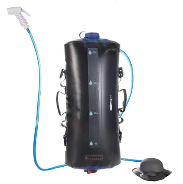 Ducha solar portátil para camping con medidor de temperatura-0