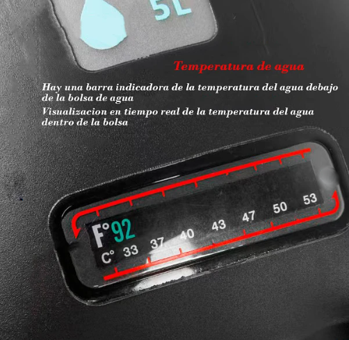 Ducha solar portátil para camping con medidor de temperatura-2