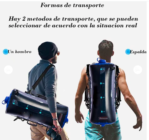 Ducha solar portátil para camping con medidor de temperatura-3