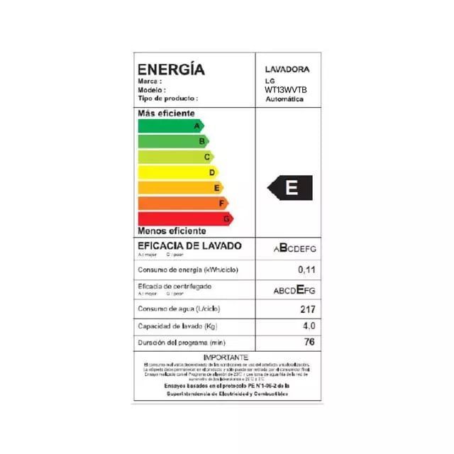Lavadora LG WT13WPBPK 13Kg.